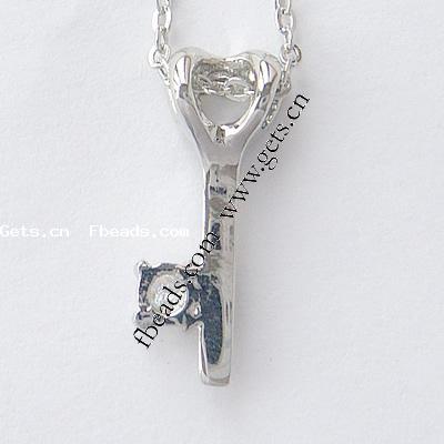 Zinc Alloy Key Pendants, plated, with rhinestone, more colors for choice, 22x11x6mm, Sold By PC