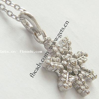 Zinc Alloy Christmas Pendants, Snowflake, plated, with rhinestone, more colors for choice, 19x20x4mm, Sold By PC