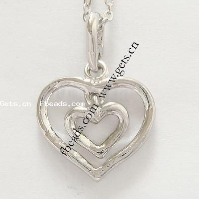Zinc Alloy Heart Pendants, plated, with rhinestone, more colors for choice, 18x20x4mm, Sold By PC