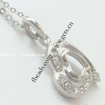 Zinc Alloy Heart Pendants, plated, with rhinestone, more colors for choice, 19x20x4mm, Sold By PC
