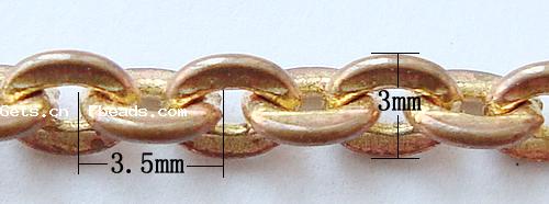Латунная цепочка с овальными звеньями, Латунь, Другое покрытие, Овальный цепь, Много цветов для выбора, не содержит кадмий, 3.5x3x0.6mm, 100м/Strand, продается Strand
