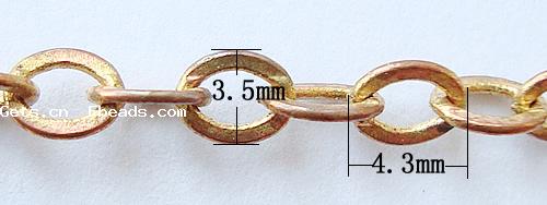 Латунная цепочка с овальными звеньями, Латунь, Другое покрытие, Овальный цепь, Много цветов для выбора, не содержит кадмий, 4.3x3.5x0.6mm, 100м/Strand, продается Strand