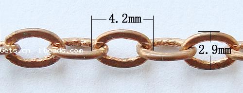 Латунная цепочка с овальными звеньями, Латунь, Другое покрытие, Овальный цепь, Много цветов для выбора, не содержит кадмий, 4.2x2.9x0.5mm, 100м/Strand, продается Strand