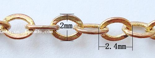 Латунная цепочка с овальными звеньями, Латунь, Другое покрытие, Овальный цепь, Много цветов для выбора, не содержит кадмий, 2.4x2x0.6mm, 100м/Strand, продается Strand