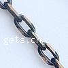Electrophoresis Plating Brass Chain , Flat Oval cadmium free 