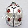 Enamel Thailand Sterling Silver European Beads, Ladybug, without troll Approx 4mm 