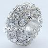 Rhinestone European Beads, with Zinc Alloy, Rondelle, clear Approx 5.5mm 