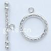 Zinc Alloy Toggle Clasp, Round, hammered & single-strand nickel, lead & cadmium free Approx 2.5mm 
