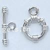 Zinc Alloy Toggle Clasp, Round, textured & single-strand nickel, lead & cadmium free Approx 2.5mm 