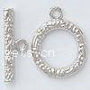 Zinc Alloy Toggle Clasp, Round, textured & single-strand nickel, lead & cadmium free Approx 2mm 