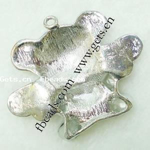 Zinc Alloy Animal Pendants, Bear, plated, with rhinestone, more colors for choice, 48x61x14mm, Sold By PC