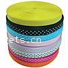Satin Ribbon, with round spot pattern & single-sided, mixed colors, 10mm Yard  