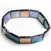 Dyed Shell Bracelet, Square, AB color plated Approx 7 Inch 