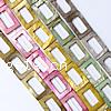 Natural Freshwater Shell Beads, Rectangle, painted Grade A Approx 