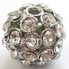 Ball Rhinestone Spacer, with Zinc Alloy, Round, plated 27mm Approx 4mm 