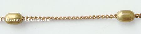 Латунная цепочка с овальными звеньями, Латунь, Связанный вручную, Индивидуальные & твист овал, Много цветов для выбора, не содержит кадмий, 4.5x3mm, 100м/Strand, продается Strand