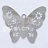 Brass Stamping Pendants, Butterfly, plated, hollow Approx 0.2mm 