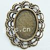 Iron Cabochon Setting, Oval, plated nickel, lead & cadmium free Inner Approx 
