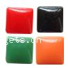 Solid Color Resin Cabochon, Square, flat back 