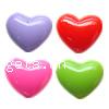 Solid Color Resin Cabochon, Heart, flat back 