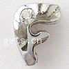 Zinc Alloy Letter Slide Charm, Letter F, with Mideast rhinestone 