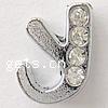 Zinc Alloy Letter Slide Charm, Letter Y, with Mideast rhinestone 