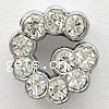 Zinc Alloy Letter Slide Charm, Letter G, platinum color plated, with Mideast rhinestone, nickel, lead & cadmium free Approx 