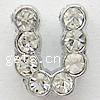 Zinc Alloy Letter Slide Charm, Letter U, platinum color plated, with Mideast rhinestone, nickel, lead & cadmium free Approx 