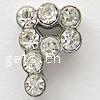 Zinc Alloy Letter Slide Charm, Letter P, platinum color plated, with Mideast rhinestone, nickel, lead & cadmium free Approx 