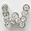 Zinc Alloy Letter Slide Charm, Letter W, platinum color plated, with Mideast rhinestone, nickel, lead & cadmium free Approx 