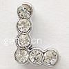 Zinc Alloy Letter Slide Charm, Letter L, platinum color plated, with Mideast rhinestone, nickel, lead & cadmium free Approx 