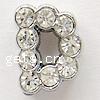 Zinc Alloy Letter Slide Charm, Letter D, platinum color plated, with Mideast rhinestone, nickel, lead & cadmium free Approx 