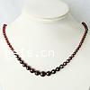 Garnet Necklace, Round, January Birthstone & faceted, 5-11mm .5 Inch 