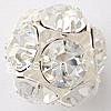 Ball Rhinestone Spacer, Brass, Round, plated, with rhinestone 18mm Approx 1mm 