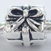 No Troll Thailand Sterling Silver European Beads, Rectangle, with ribbon bowknot decoration & without troll Approx 4.5mm 