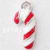 Zinc Alloy Christmas Pendants, Christmas Candy Cane, plated, Christmas jewelry & enamel Approx 2mm 