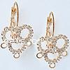 Brass Lever Back Earring Wires, plated, with loop & with Mideast rhinestone Approx 2mm 