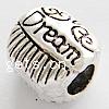 Zinc Alloy European Beads, Drum, plated, without troll Approx 4mm 