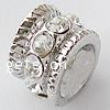 Rhinestone Zinc Alloy European Beads, Tube, plated, without troll & with rhinestone nickel, lead & cadmium free Approx 7mm 