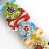 Glass Chevron Beads, with flower pattern .5-14 Inch 