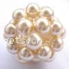 Glass Ball Cluster Bead, Round, imitation pearl 12mm 