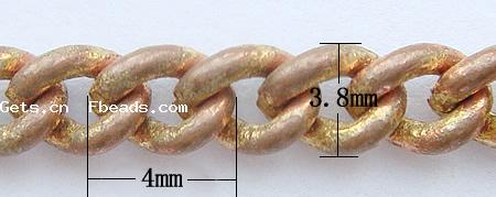 Brass Oval Chain, plated, twist oval chain, more colors for choice, cadmium free, 3.8x4x1.5mm, 100m/Strand, Sold By Strand