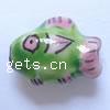 Animal Porcelain Beads, Fish, hand drawing, grass green Approx 2-3mm 