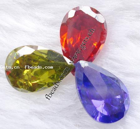 Cubic Zirconia Cabochons, Teardrop, more sizes for choice & faceted, mixed colors, Sold By PC