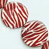 Fancy Printing Shell Beads, Flat Round, double-sided Approx 1mm .5 Inch 