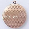 Brass Locket Pendants, Flat Round, plated, textured Approx 2mm, Inner Approx 25mm 