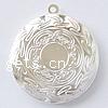 Brass Locket Pendants, Flat Round, plated Approx 2mm, Inner Approx 24mm 