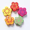 Dyed Wood Beads, Flower, mixed colors Approx 2mm 