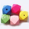 Dyed Wood Beads, Polygon, faceted & large hole, mixed colors Approx 4mm, Approx 