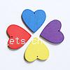 Dyed Wood Pendants, Heart, mixed colors Approx 1mm, Approx 